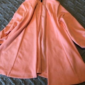 Peach crepe open blazer Torrid